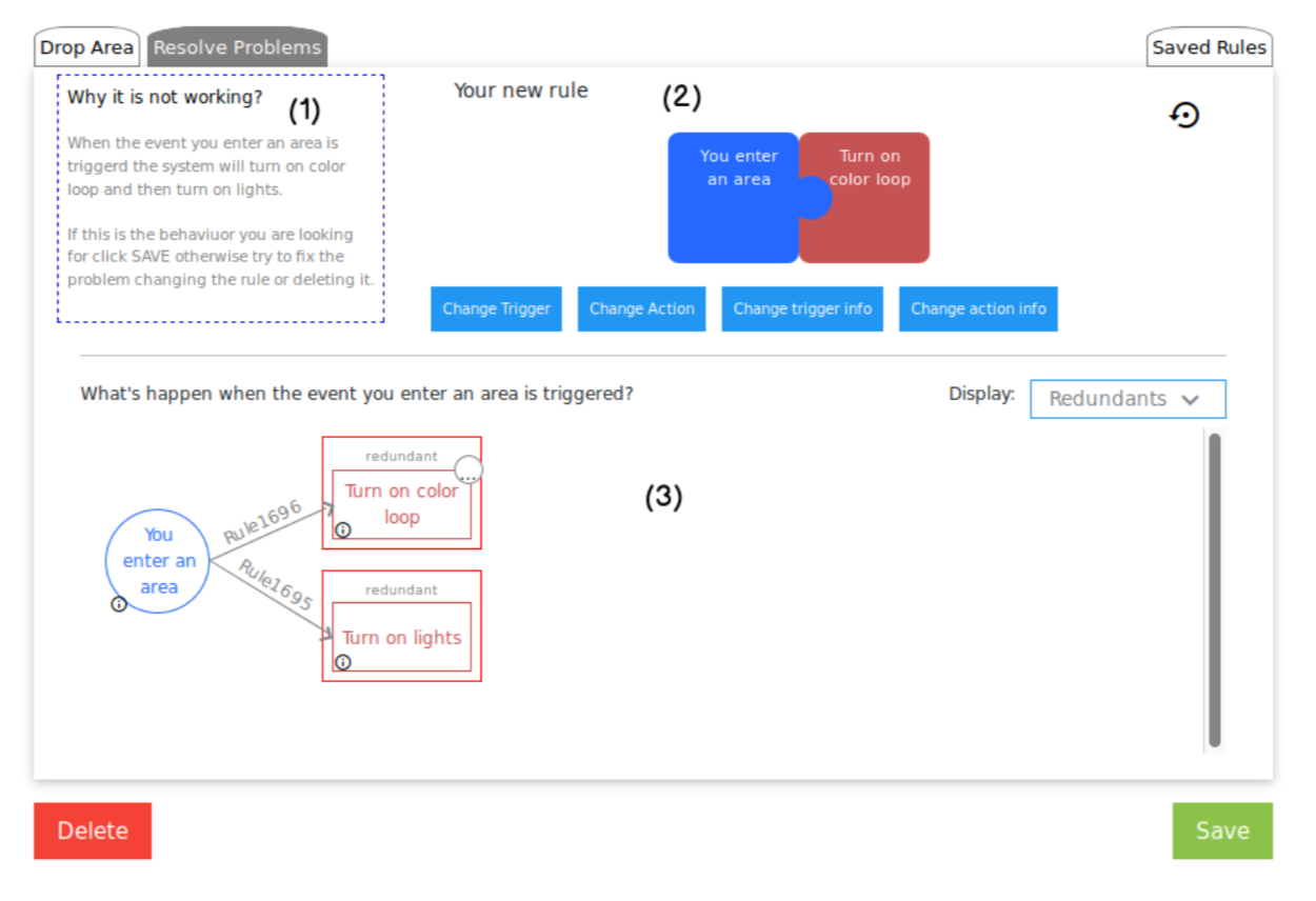 Debug interface of the developed tool